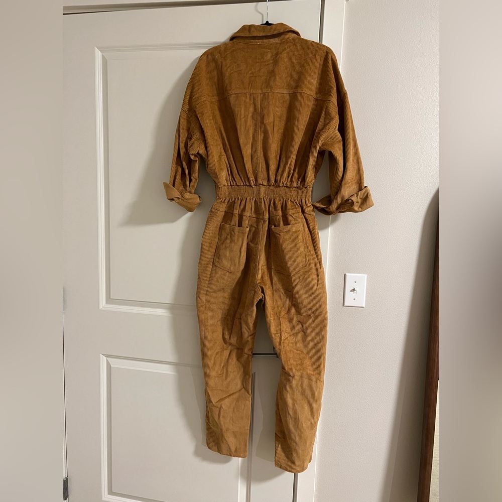 12th Tribe Corduroy Jumpsuit in Camel Brown - Picture 5 of 7